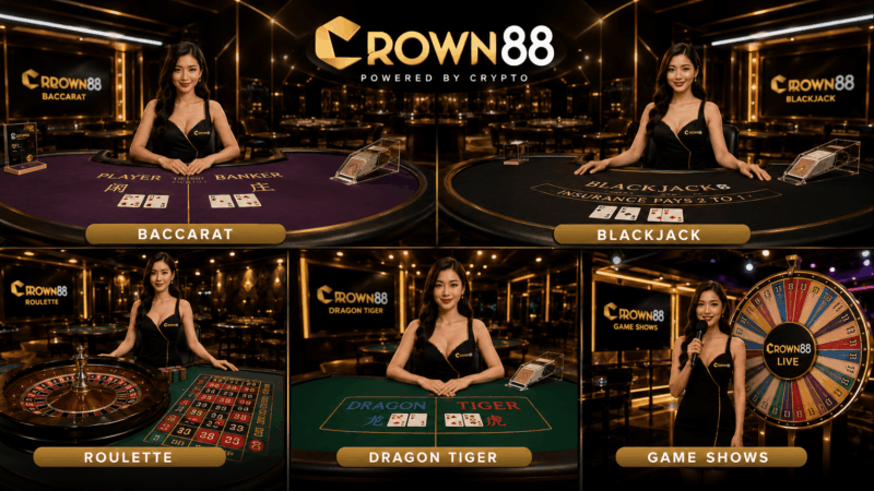 Crown88 live casino guide games comparison