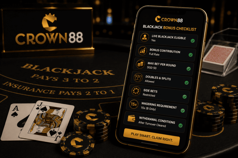 Crown88 bonus rules for blackjack players
