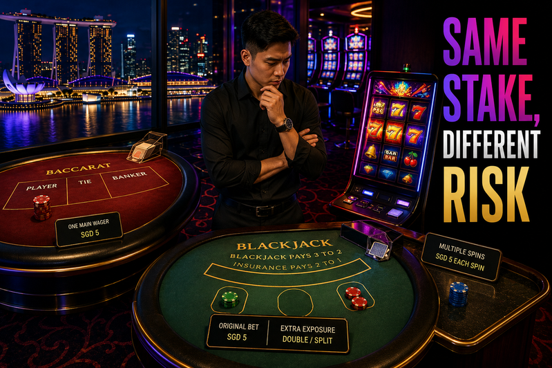 Different stake sizes used for baccarat blackjack and slots bankroll management