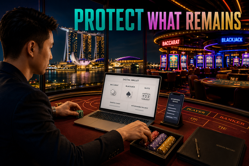 Player protecting a casino bankroll reserve and withdrawal portion
